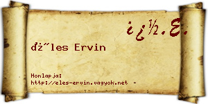 Éles Ervin névjegykártya